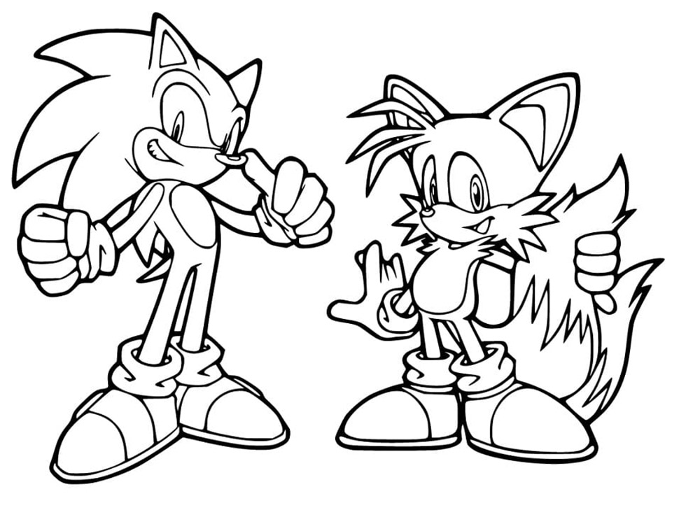 Sonic Met Tails Kleurplaat Kinderen Kleurplaat