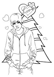 Justin Bieber with Pine Tree