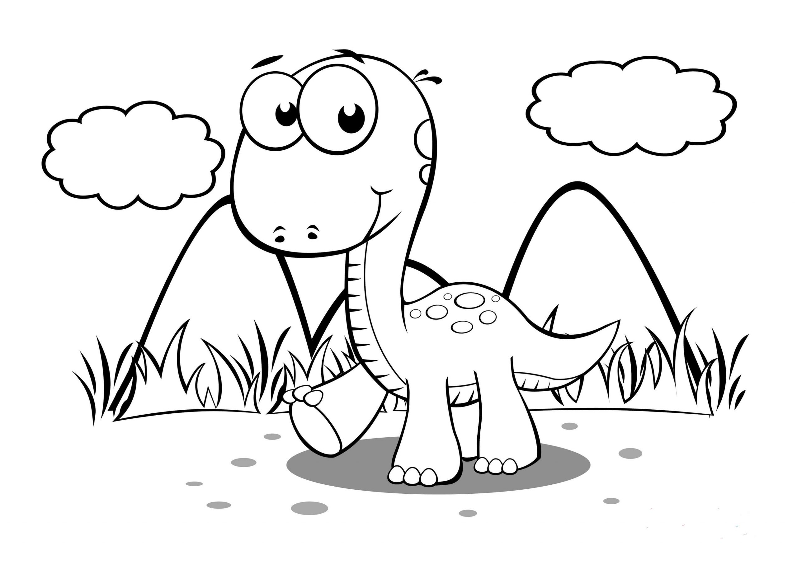 Baby dinosaurus met lange nek lopen