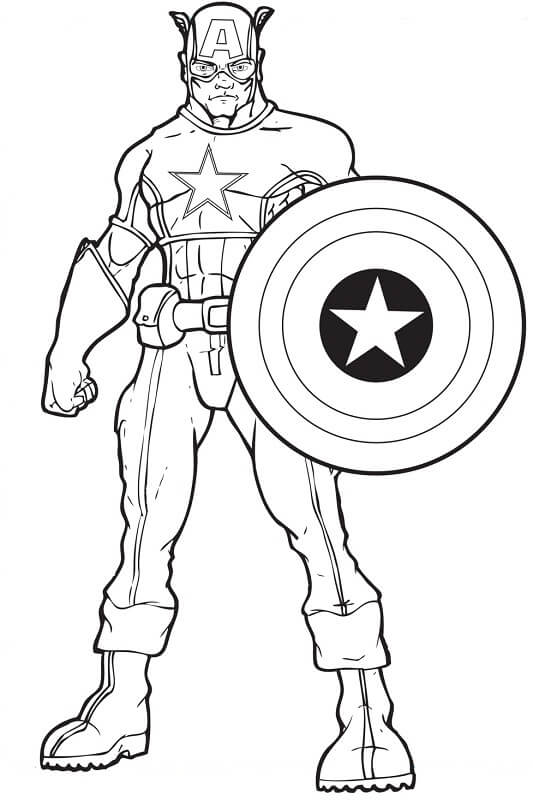 Captain America houdt een schild vast