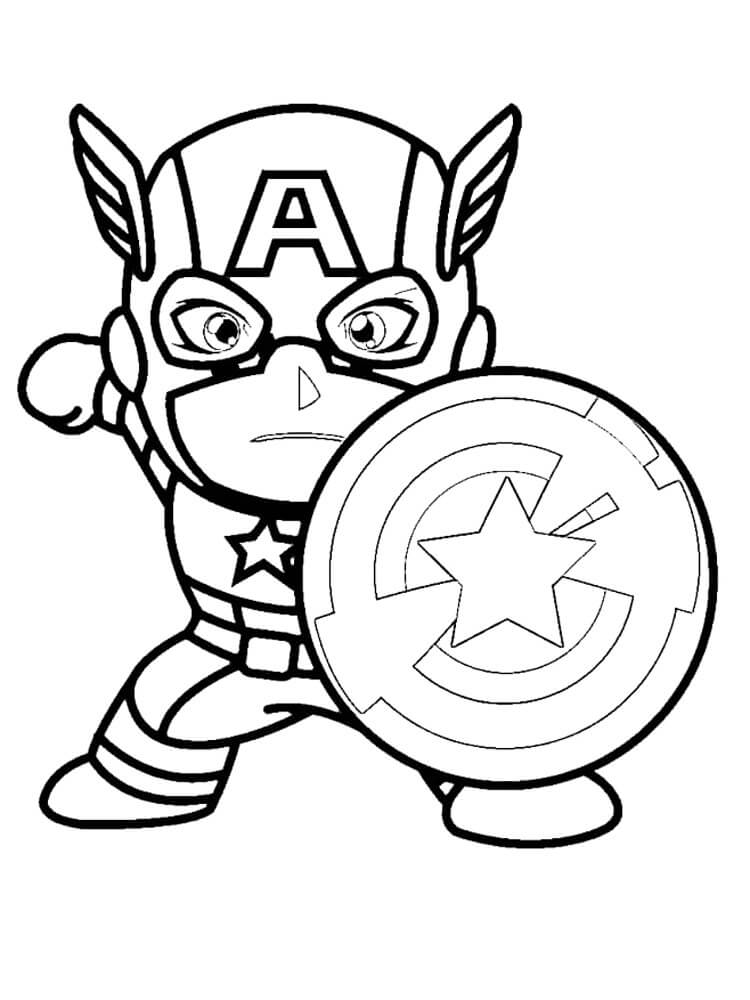 Chibi Captain America met schild