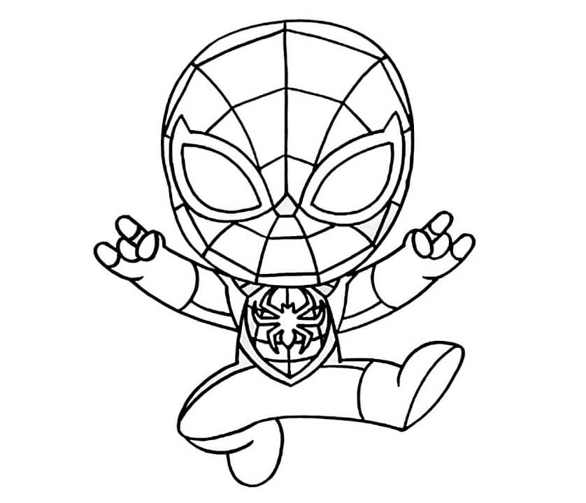 Chibi Spiderman springt