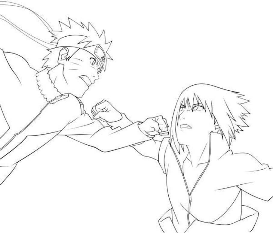 Cool gevecht tussen Naruto en Sasuke