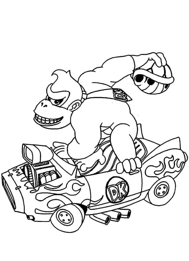 Donkey Kong rijdende auto