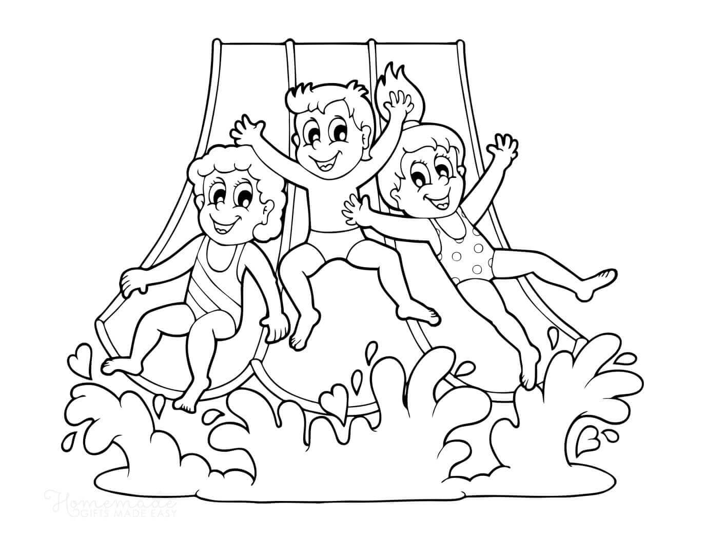 Drie kinderen zwemmen