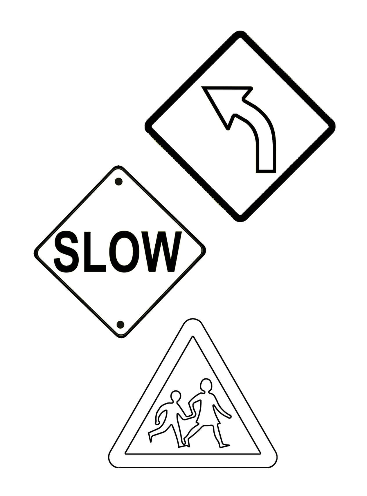 Drie straatnaamborden in verkeers- en straatveiligheid