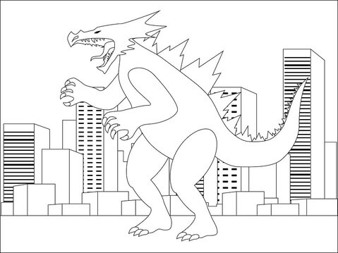 Enge Godzilla in de stad