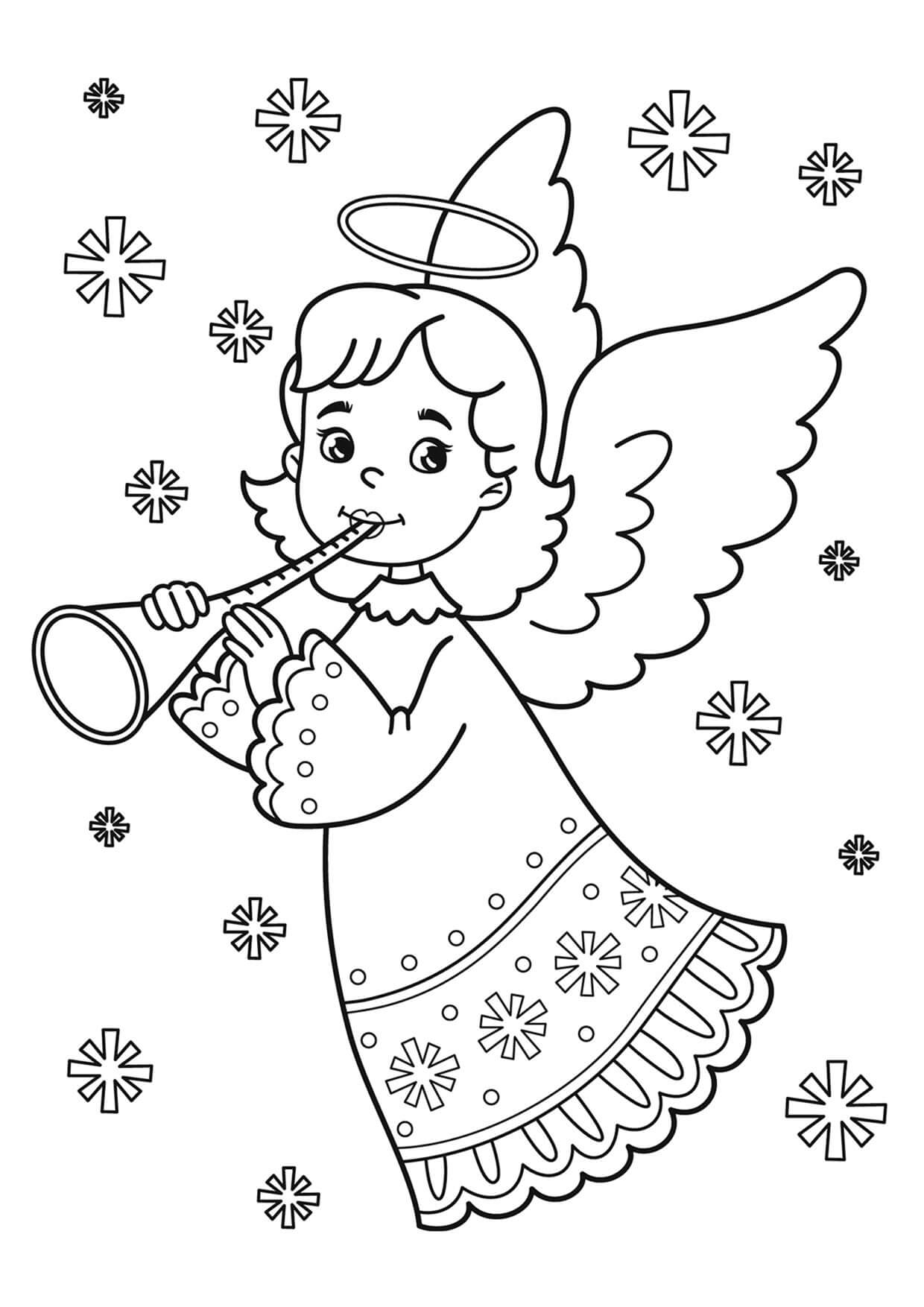 Engel die de fluit speelt