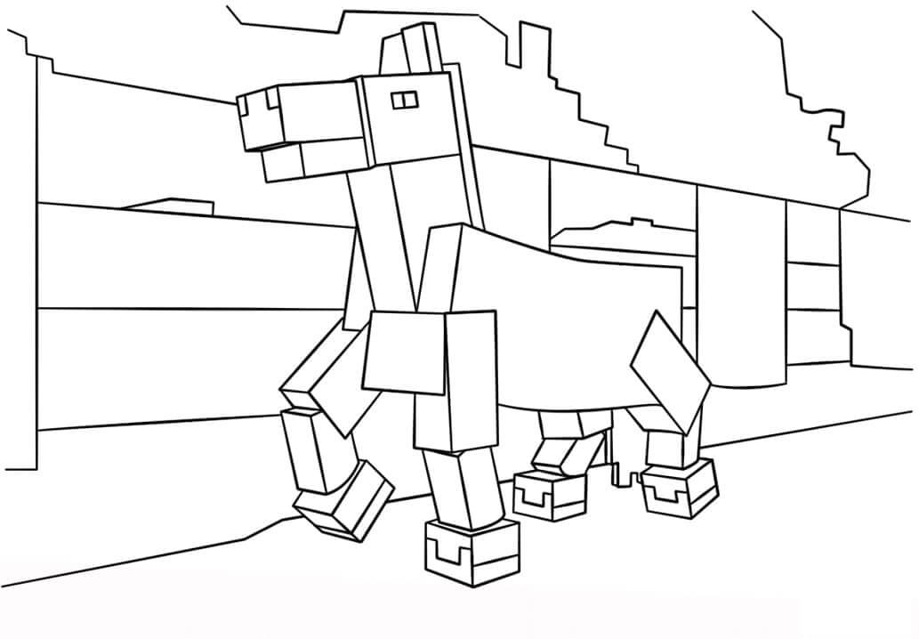 Grappig paard in Minecraft