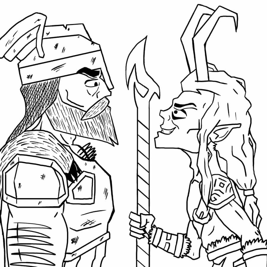 Grappige Loki en Thor