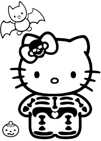 Hello Kitty met skeletpak
