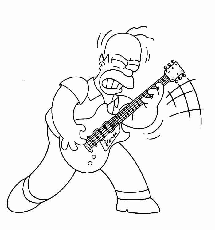 Homerus speelt gitaar