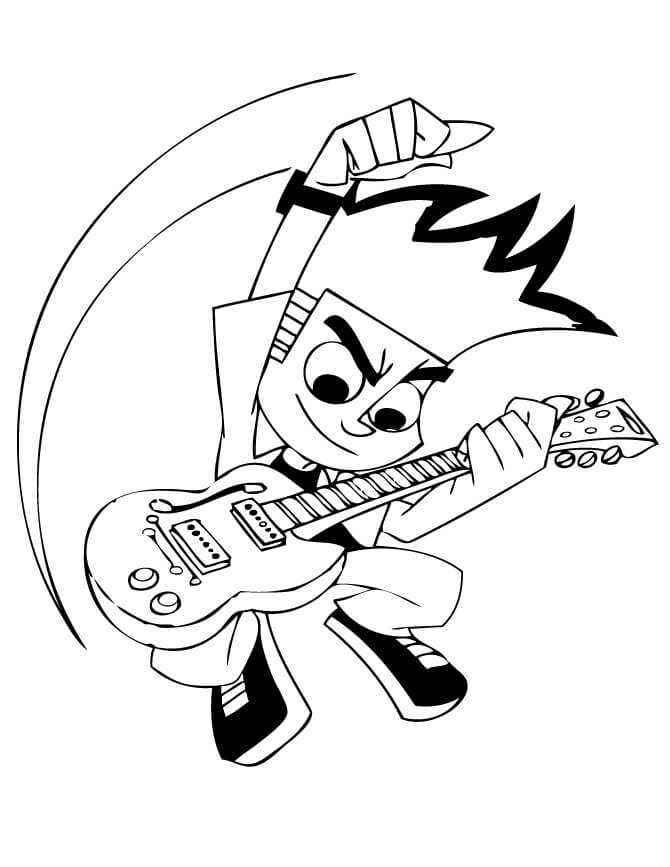 Johnny speelt gitaar