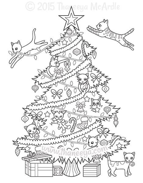 Katje met Kerstboom