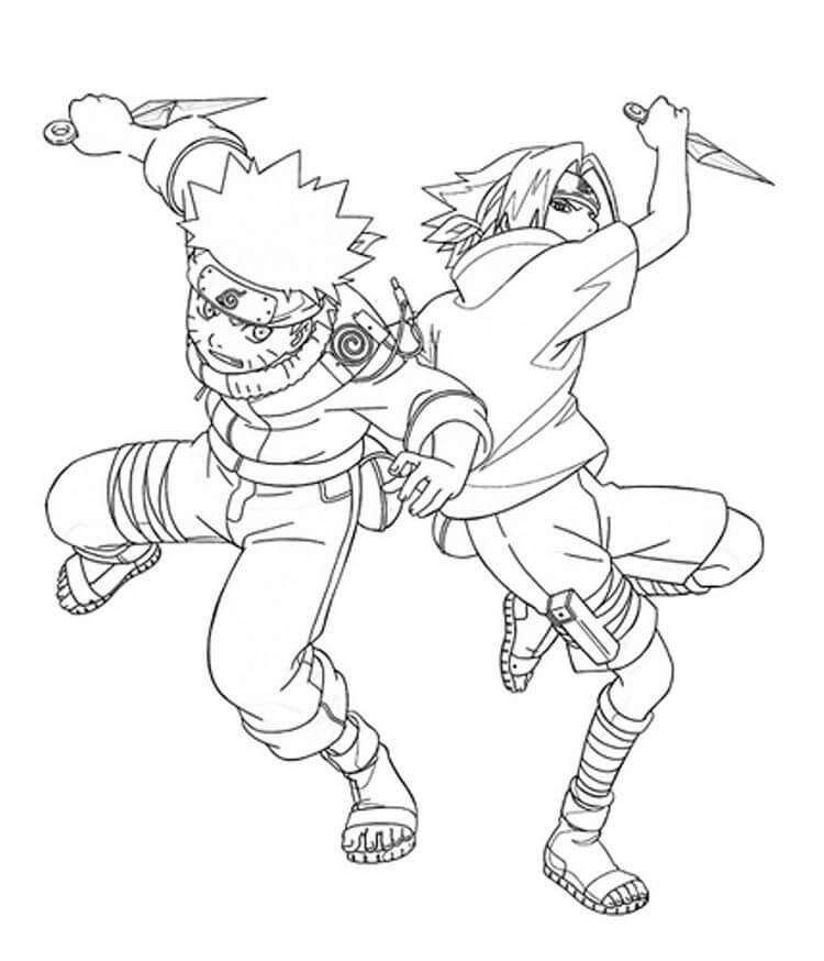 Kleine Sasuke en Naruto vechten