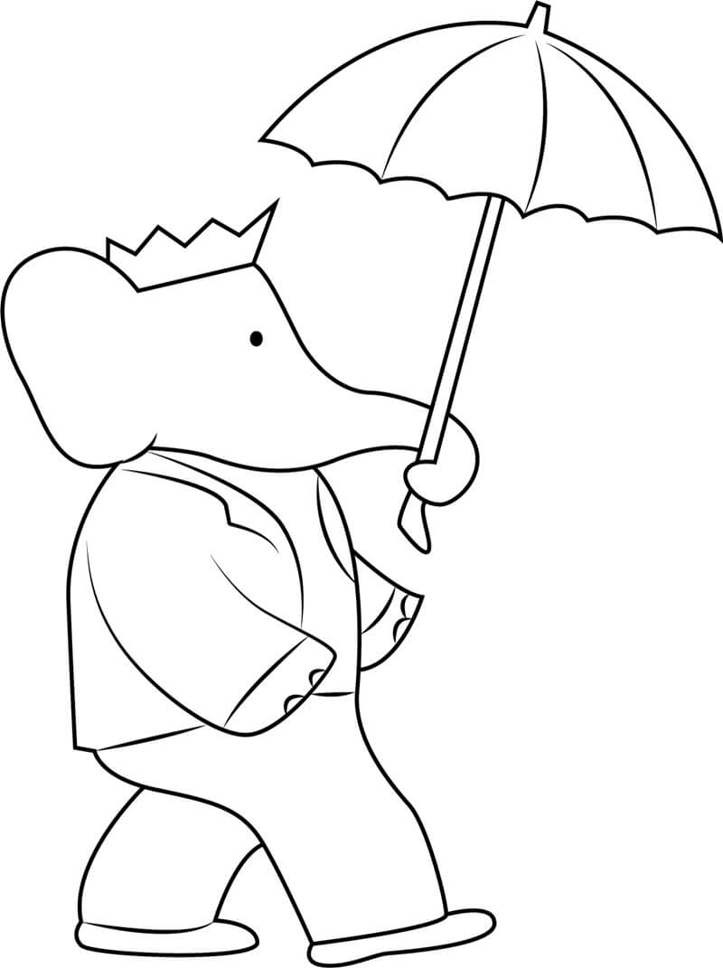 Koning Olifant met paraplu
