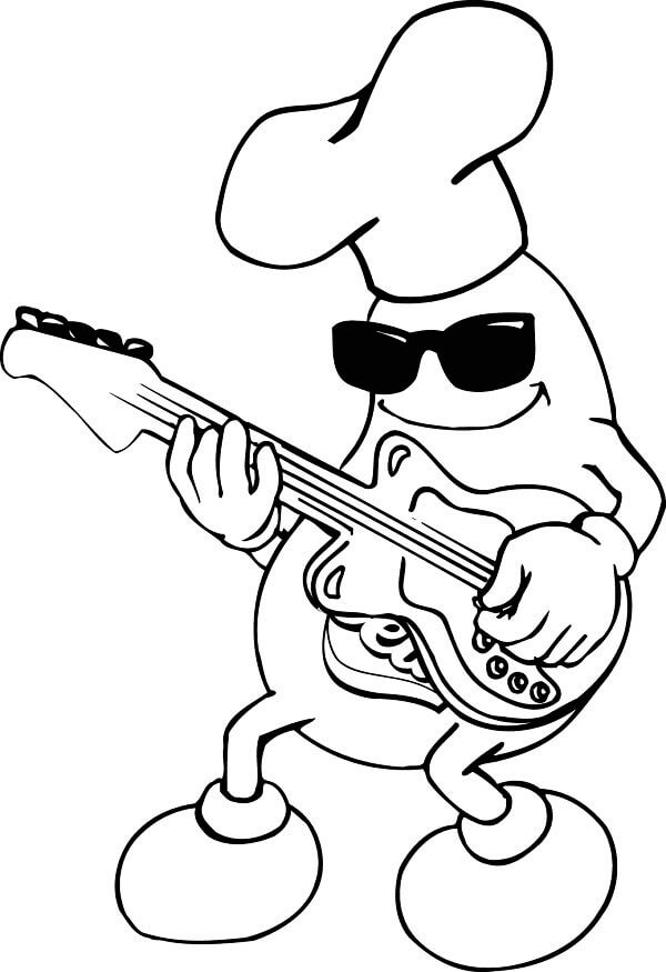 Lachende Jelly Belly gitaar spelen