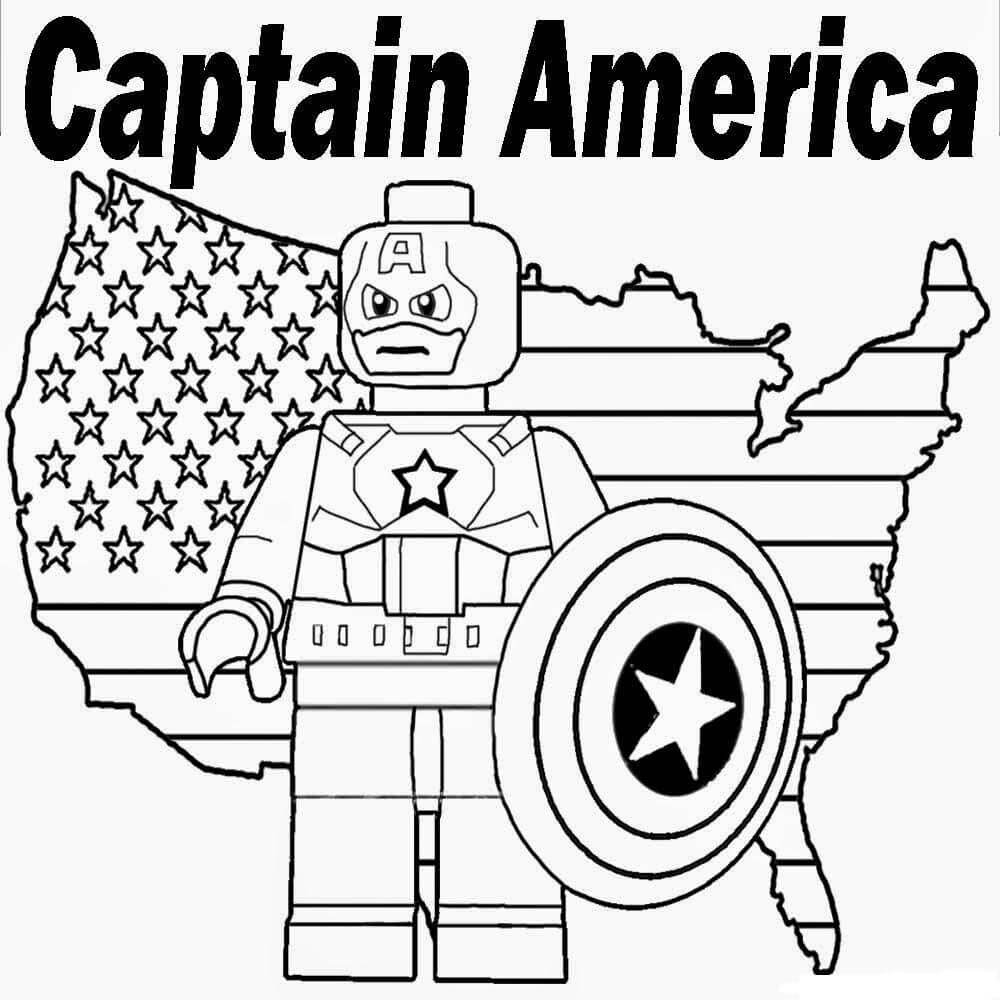 Lego Captain America en Amerikaanse vlag