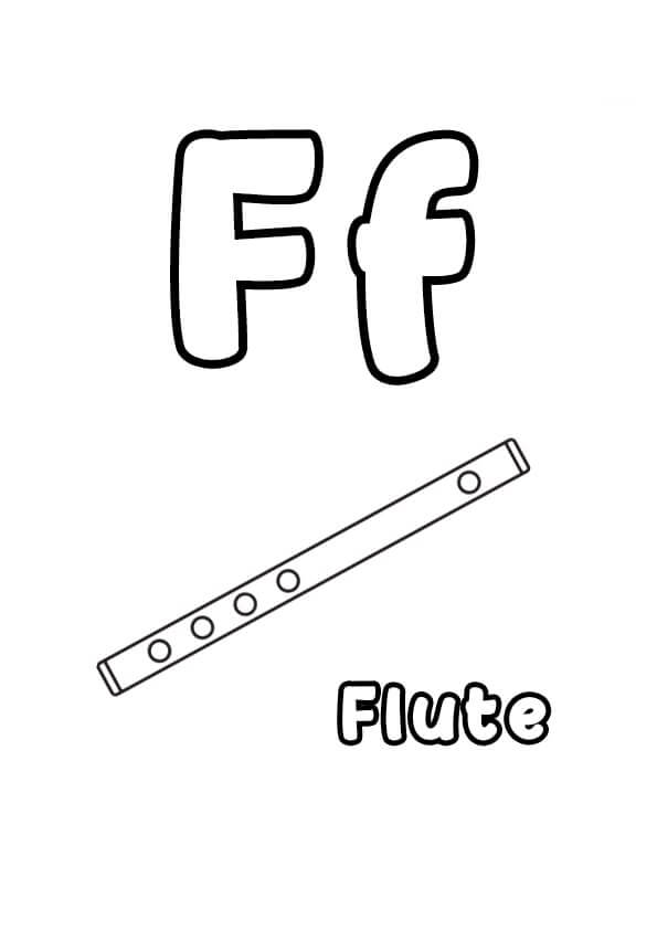 Letter F met fluit