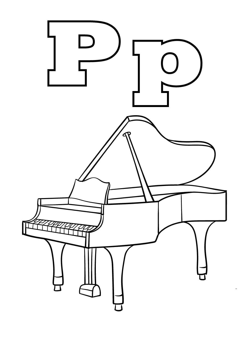Letter P en Piano