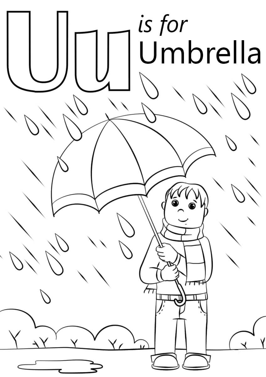 Letter U is voor paraplu
