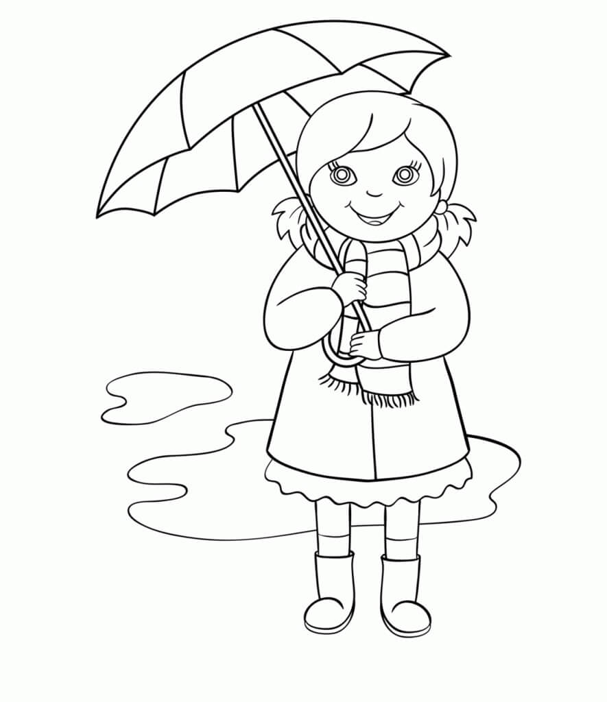Leuk Meisje Met Paraplu