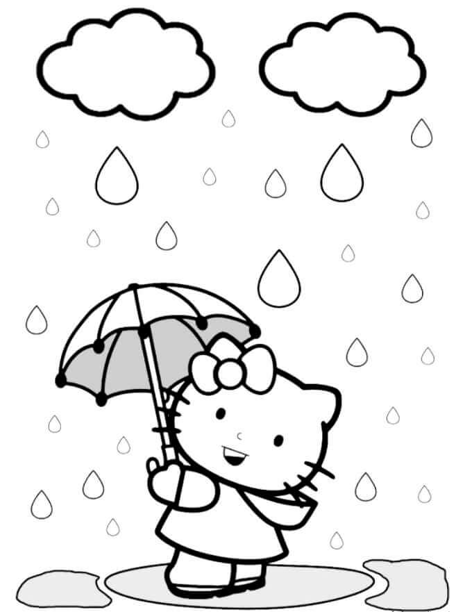 Leuke Hello Kitty met paraplu