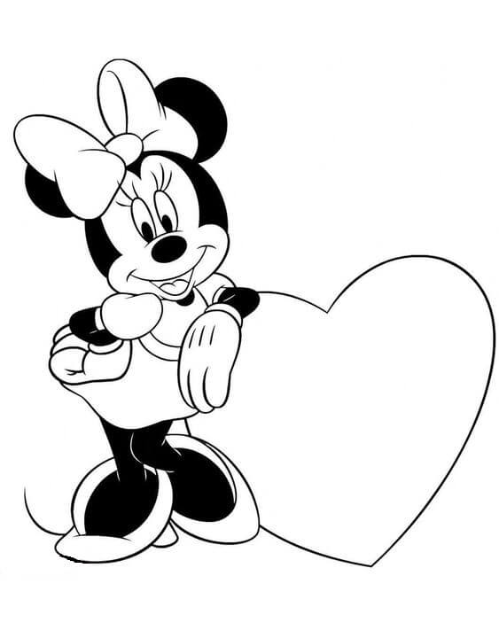 Leuke Minnie Mouse met hart in Valentijn