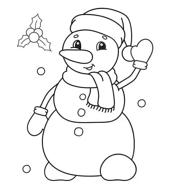 Leuke sneeuwpop in de winter - Afbeelding 2