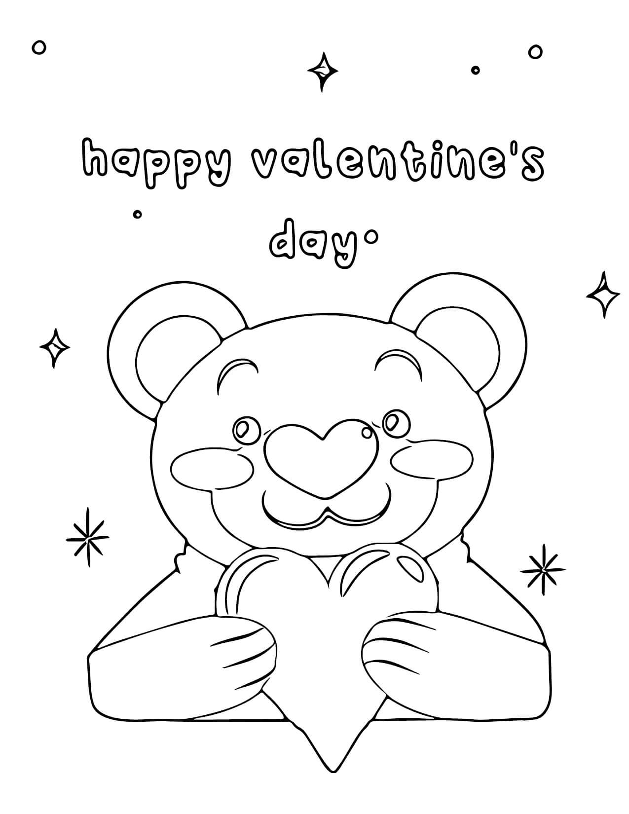 Leuke teddybeer met hart in Happy Valentine's Day