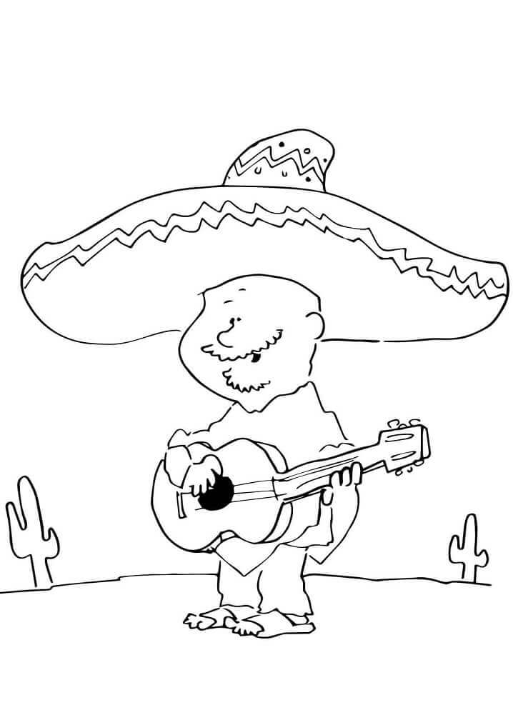 Man Mexicaanse gitaar spelen