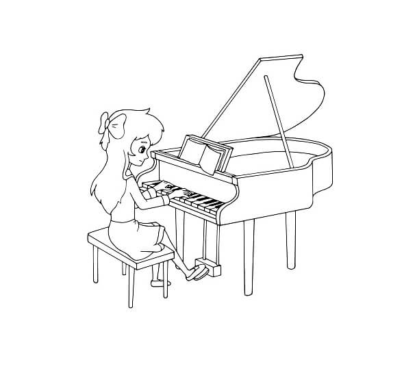 Meisje dat piano speelt