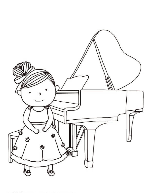 Meisje met piano