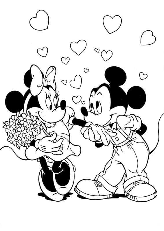 Mickey en Minnie in Valentijn