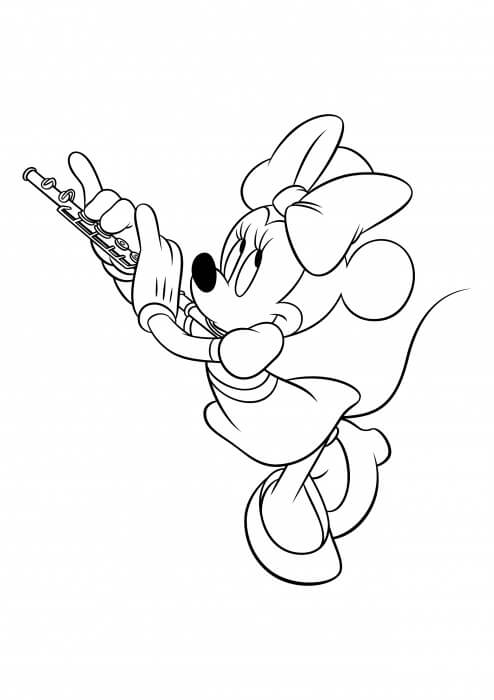 Minnie Mouse speelt fluit