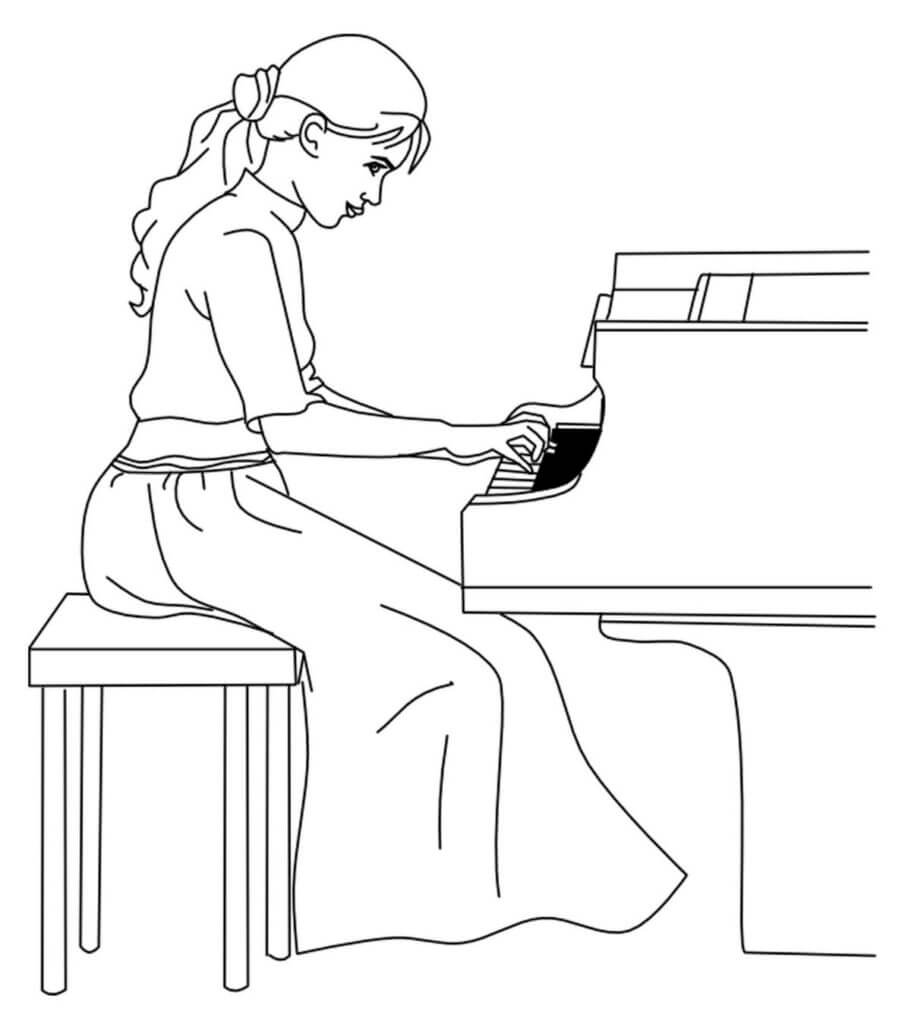 Mooi meisje dat piano speelt