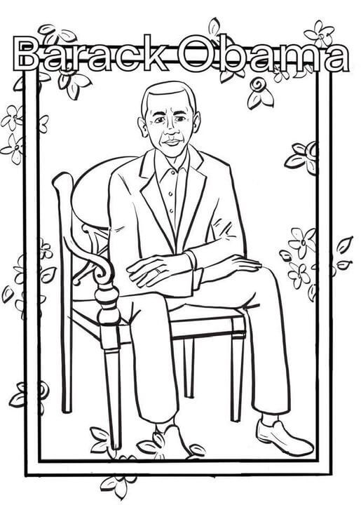 Obama zittend op stoel