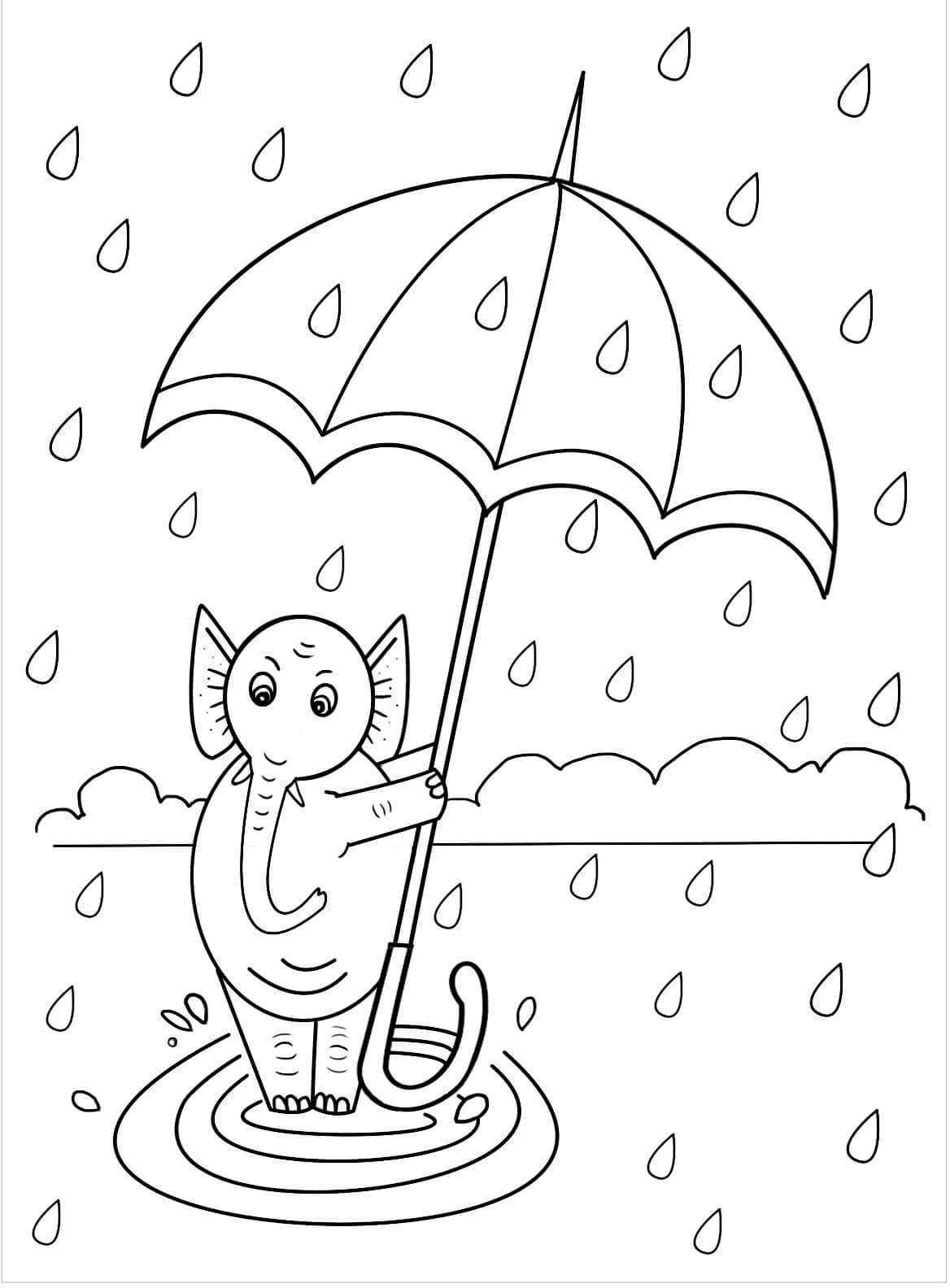 Olifant met paraplu