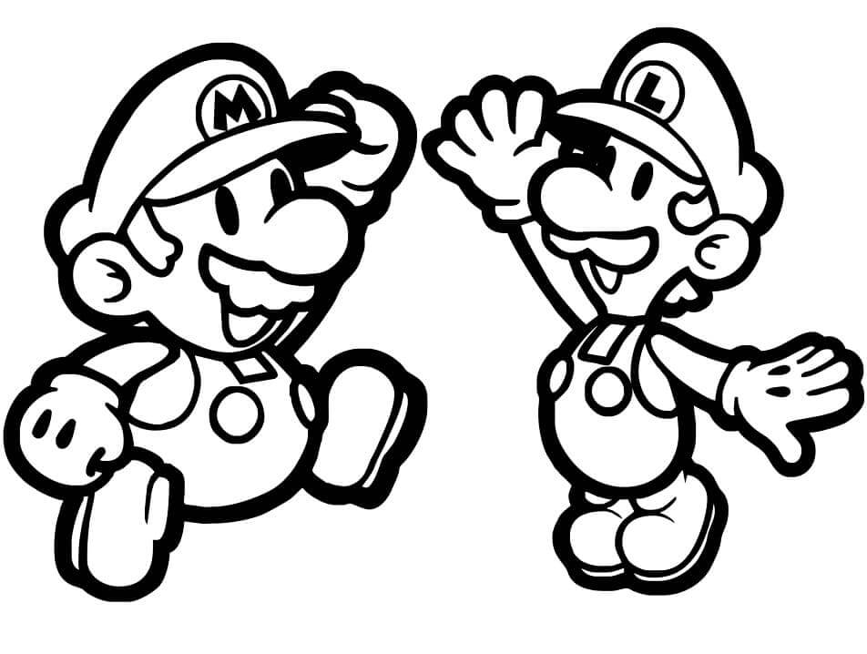 Papieren Mario en Luigi