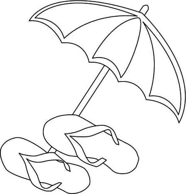 Paraplu en sandalen