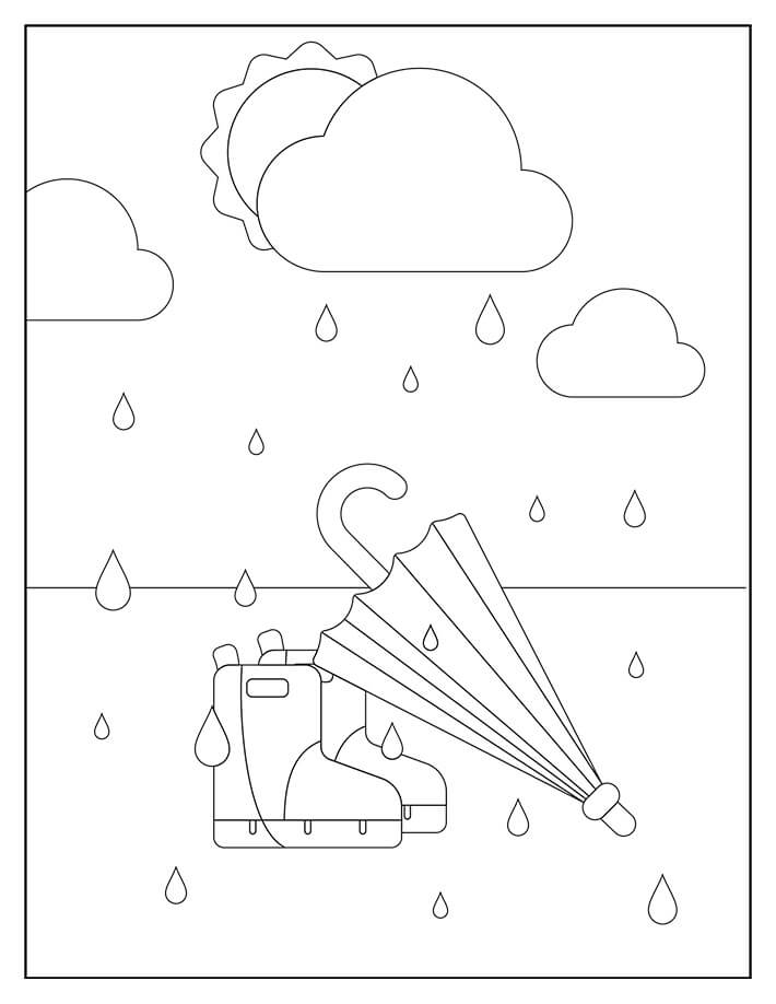 Paraplu en schaatsen
