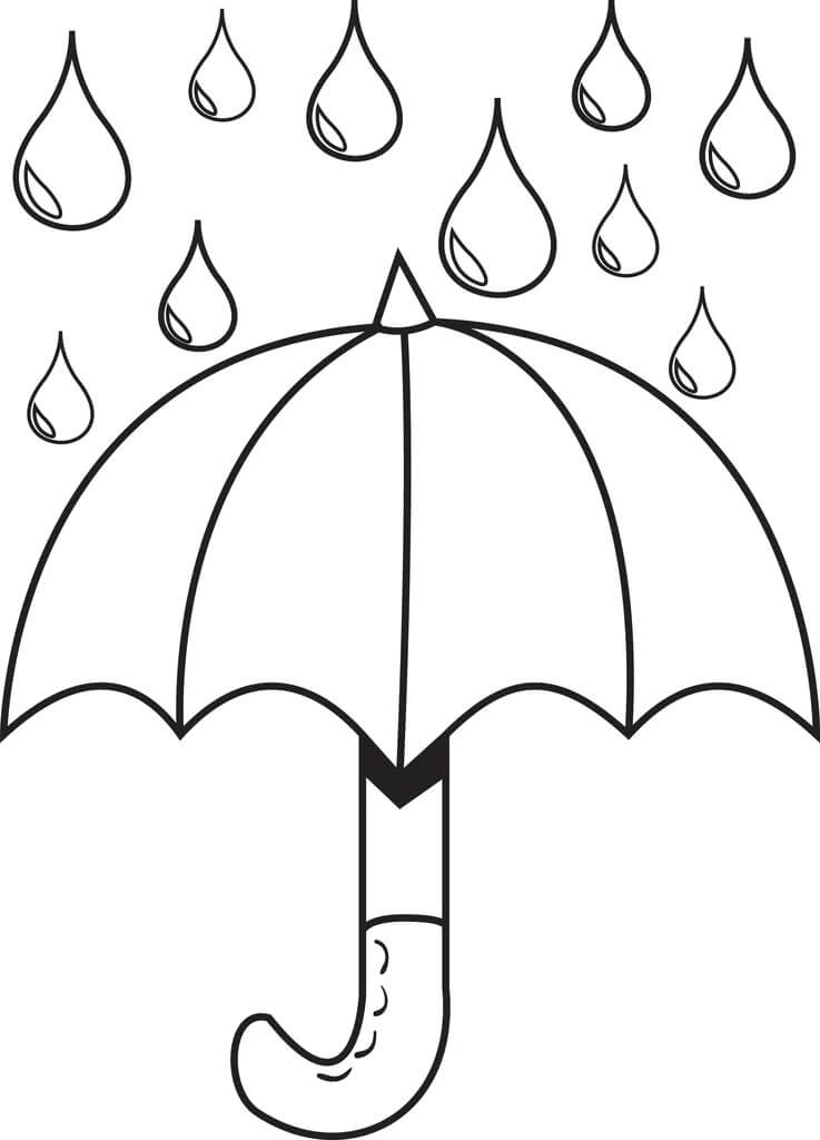 Paraplu met regendruppels