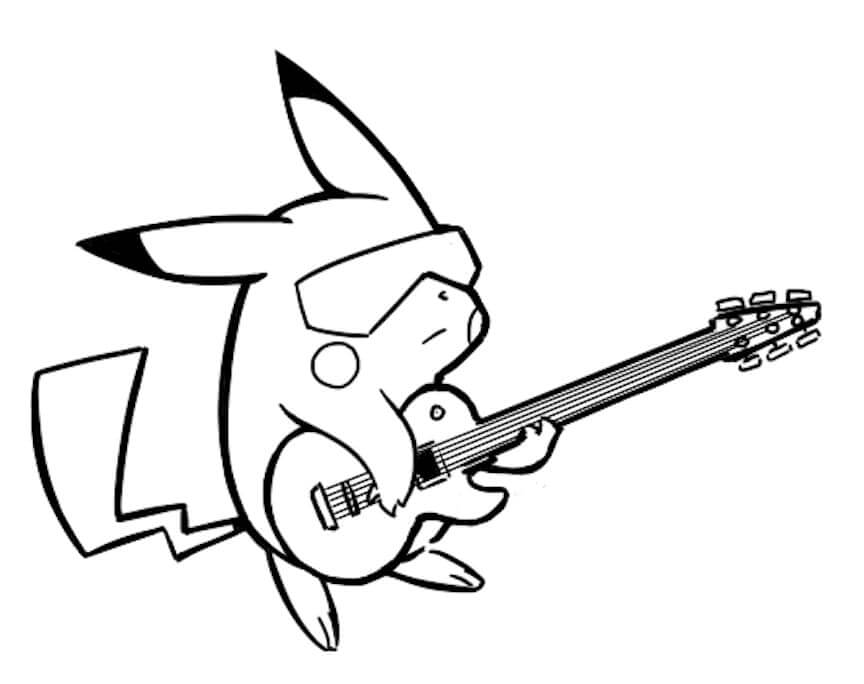 Pikachu speelt gitaar