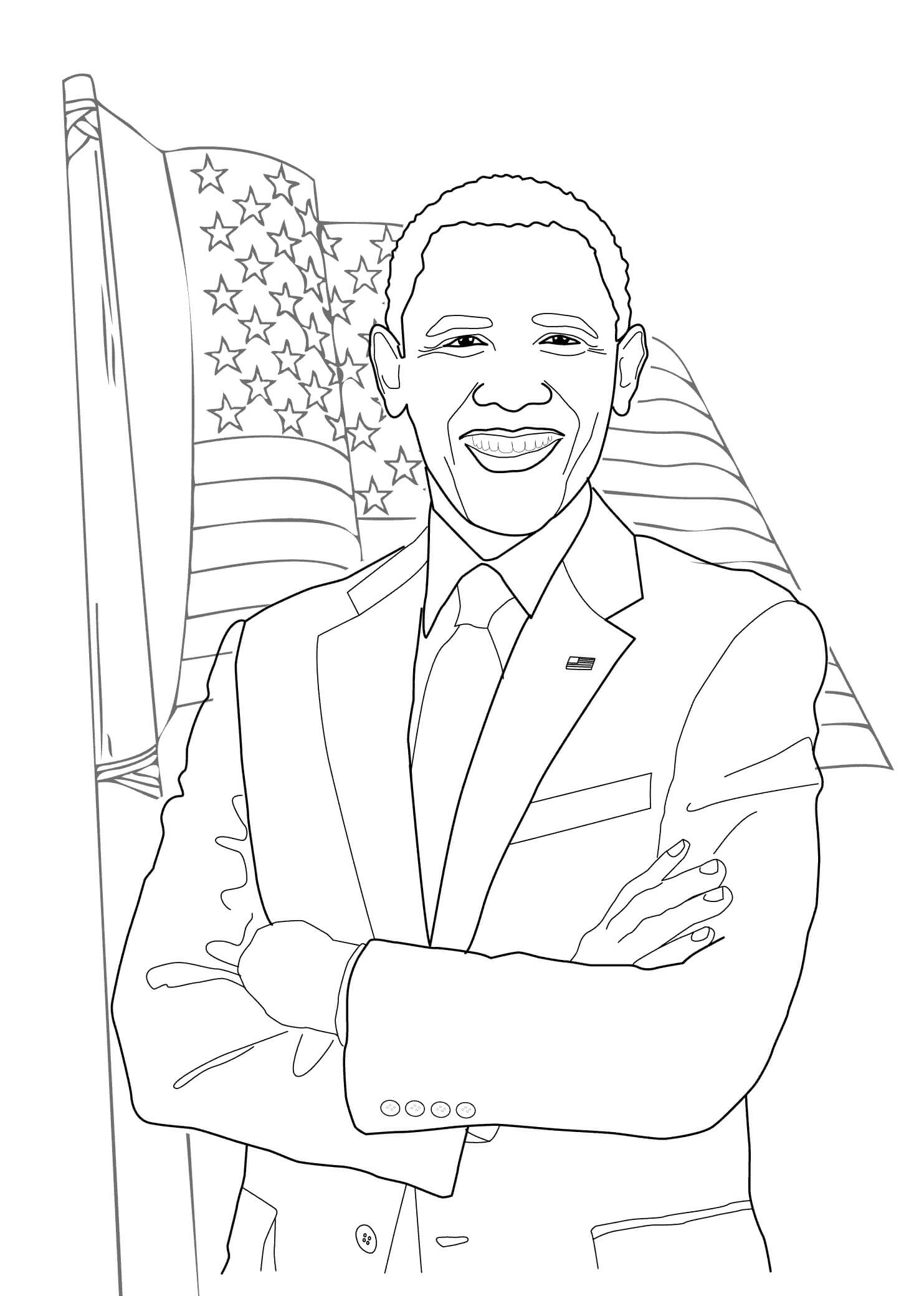 Pret Obama met de Vlag van Amerika