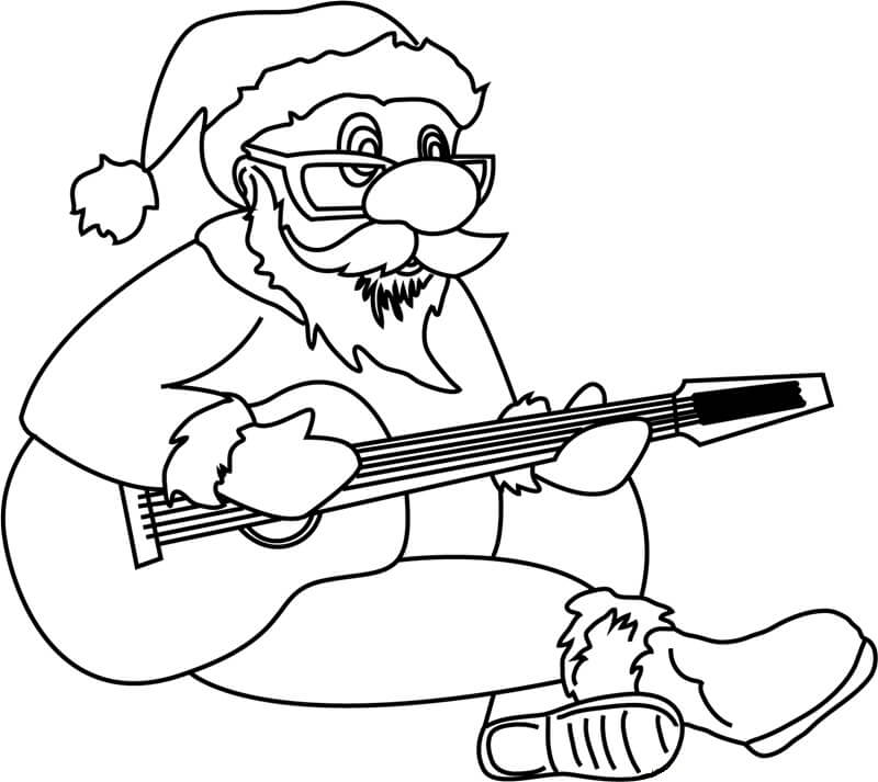 Sinterklaas die gitaar speelt