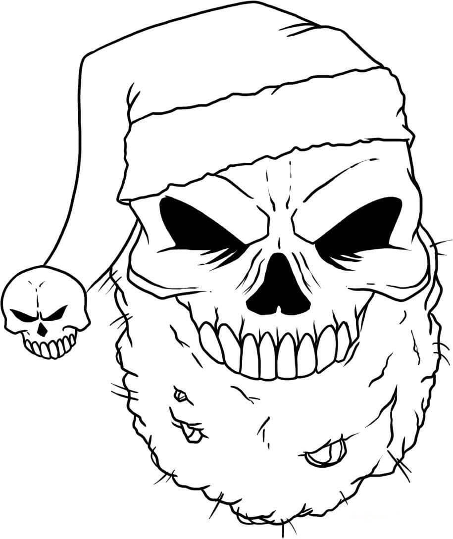 Skull draagt ​​een kerstmuts
