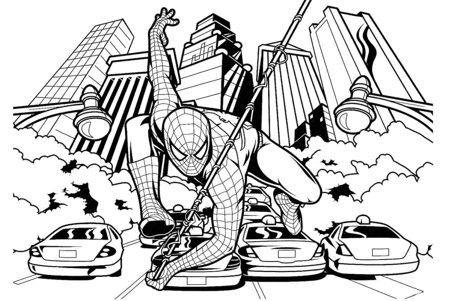 Spiderman in de stad