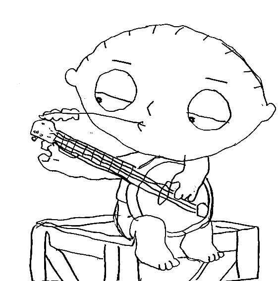 Stewie speelt gitaar