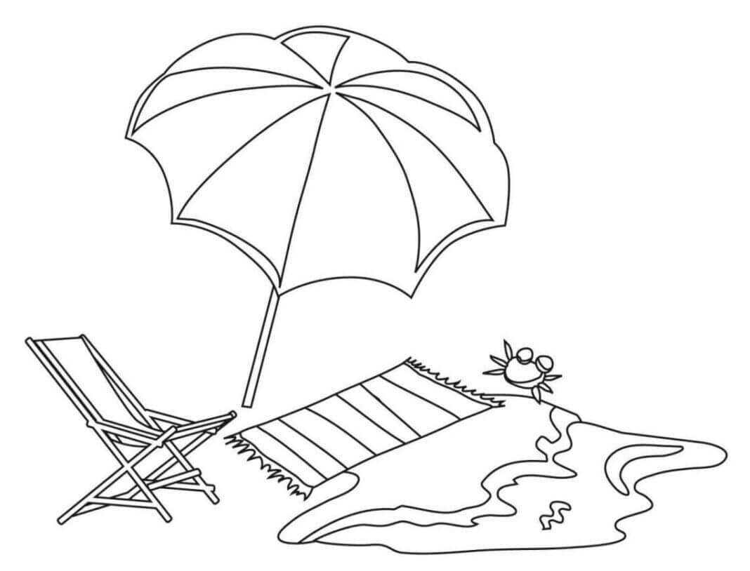 Strandparaplu op het strand