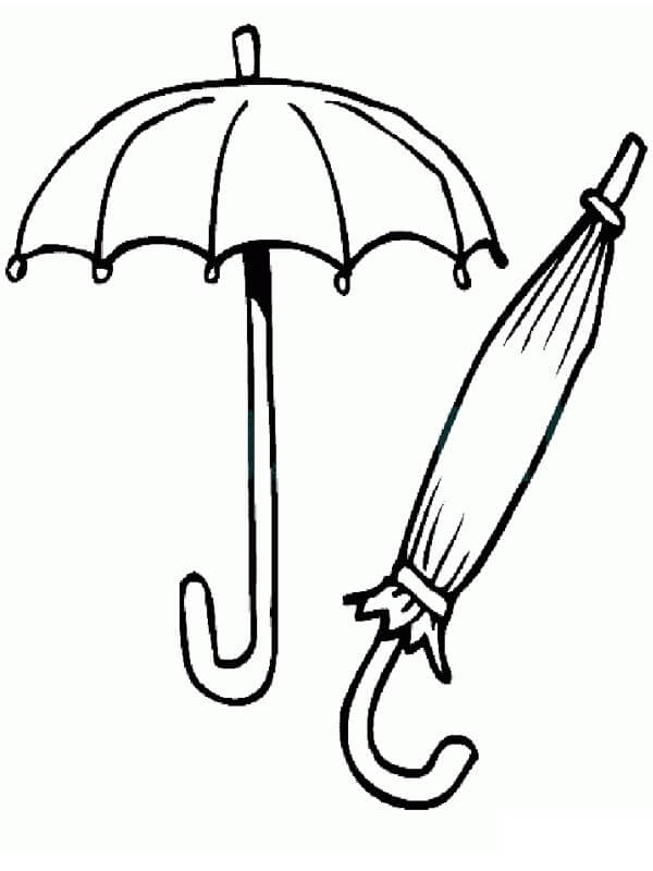 Twee paraplu's tekenen